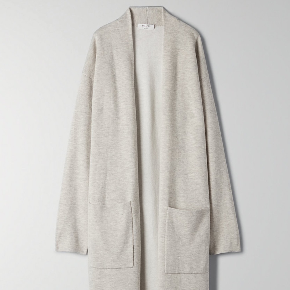 Aritzia Babaton Lance Cardigan Light Grey